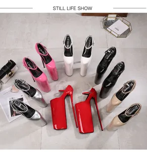 Women extreme high heel platform shoes pole dancing club pumps stylish party footwear.