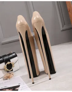 Women extreme high heels platform patent leather pole dance pumps sexy stiletto fashion shoes