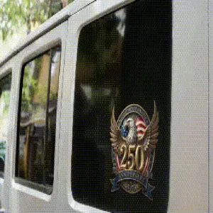 Vintage Amerikaanse adelaar autovenster sticker, 250ste verjaardag decoratieve decal.