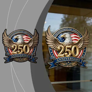 Amerikaans Retro 250ste Verjaardag Arend Vlag Autovenster Sticker Waterdicht Vinyl Creatief Draagbaar Voertuig Decoratie