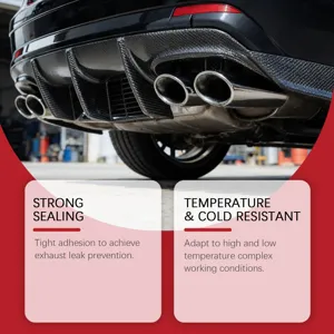 Diffuseur d'échappement de voiture en carbone et kit d'étanchéité pour résistance thermique.