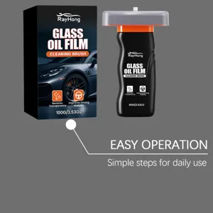 RAYHONG car glass oil film cleaning brush, 100g windshield cleaner for clear visibility.