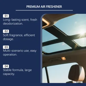 Premium car air freshener with long-lasting scent, fresh deodorization and stable formula.