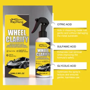 RAYHONG 100ML Nettoyant Jantes Spray Antirouille Voiture Entretien Nettoyage Automobile