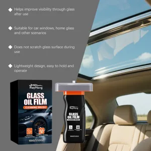 RAYHONG car glass oil film cleaning brush 100g removes stubborn dirt and improves visibility.