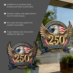 250ste Verjaardag Amerikaanse Arend Auto Sticker, Waterdichte Vinyl voor Raam en Bumper