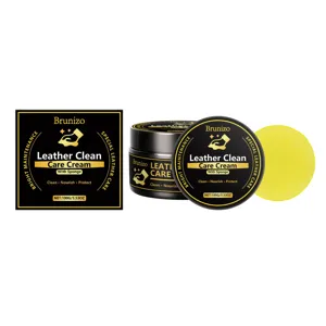 Brunizo Leather Care Cream Automotive Interior Cleaner Three In One Leather Nourishing And Protecting Cream With Sponge