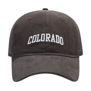 Καπέλο τζόκεϊ με λευκό κέντημα Colorado, κομψό καπέλο ηλίου για καθημερινή χρήση.
