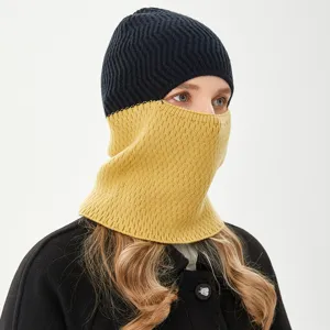 Passamontagna in maglia invernale caldo, maschera antivento e scaldacollo per ciclismo.
