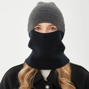 Winter windproof ski mask balaclava warm knitted hat for men and women riding neck guard.
