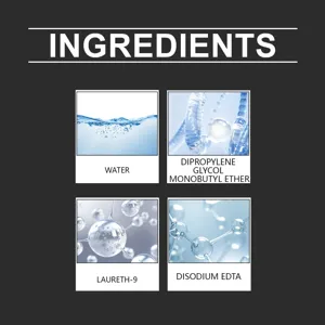 Detailed product view showing the chemical ingredients of the professional car adhesive remover.