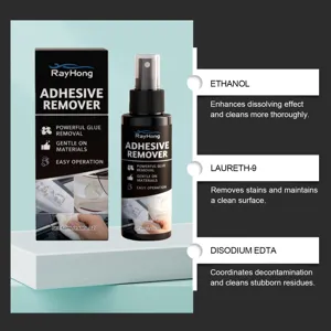 RAYHONG automotive adhesive remover 50ml spray bottle with powerful glue removal formula.