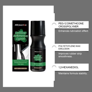 Agente de mantenimiento de goma para automóviles Hikmarion 100ml detalle de ingredientes.