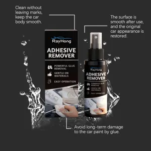 RAYHONG 50ml car adhesive remover spray effectively cleans sticker residue and protects car paint surfaces.