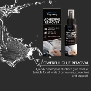 RayHong adhesive remover detail spray bottle showing powerful glue removal and 50ml capacity.