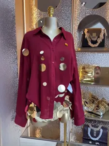 Women Long Sleeve Sequin Shirt And A-Line Mini Skirt Fashion Resort Two Piece Set Elegant Party Outfit