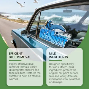 Car glue remover detail image showcasing efficient sticker and residue removal formula.