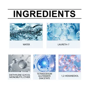 Dettagli degli ingredienti del pulitore per film d'olio per vetri auto Hikmarion attivo.