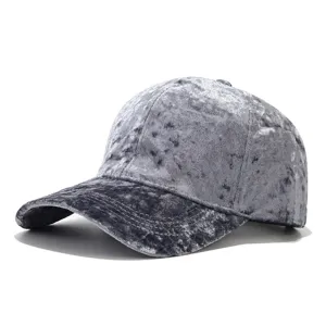 Velvet baseball cap for men and women autumn winter casual retro curved brim sun hat