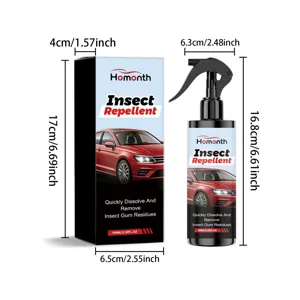Car insect remover spray 100ml with cleaning box, auto bug and tar cleaner detail dimensions.