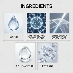 Infografía de ingredientes para revestimiento nano de pintura de coche con fórmula y componentes.