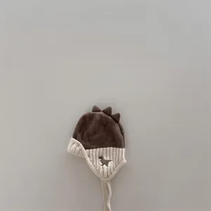 Carino cappello lavorato a maglia di dinosauro per bambini autunno inverno cappello caldo
