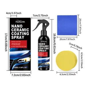HOMONTH keramische coating spray set voor autolak verzorging met microvezeldoek en spons.