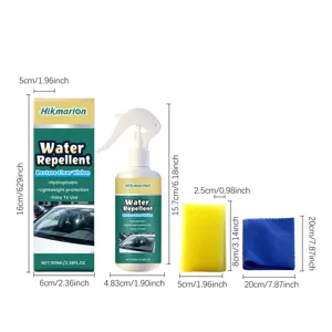 Hikmarion Auto Glas Wasserabweisend Spray Set mit Schwamm und Tuch für klare Sicht.