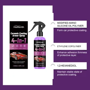 Homonth Auto Keramik Beschichtung Spray Flasche Detailansicht mit Inhaltsstoffen.