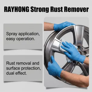RAYHONG spray éliminateur de rouille métallique efficace pour pièces auto et moyeu.