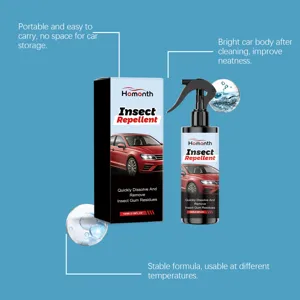 HOMONTH car insect repellent cleaner spray 100ml portable auto bug remover detailing tool.