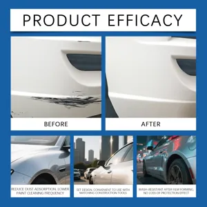 Detailansicht der Autokratzerreparatur, Nano Keramikbeschichtung Vorher Nachher Ergebnisse.