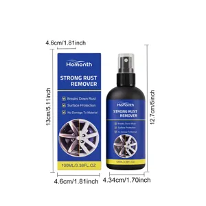 HOMONTH 100ml Spray Rimuovi Ruggine Forte per Mozzi Ruota in Metallo e Pulizia Protettiva