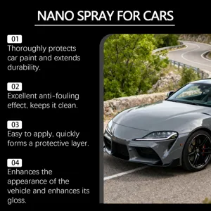 Spray de revestimiento nano para coche, brillo mejorado, antiincrustante y cuidado duradero.