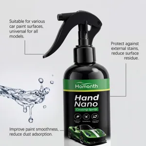Spray de revestimiento nano para coche HOMONTH detalle, mejora brillo y protección.