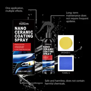 HOMONTH keramische coating spray auto lakverzorging set met spons en microvezeldoek.