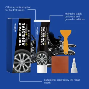 HOMONTH car tire repair adhesive 25g kit with scraper and patch for quick emergency fixes.