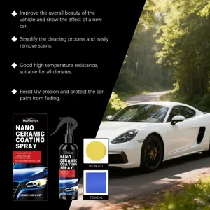 HOMONTH auto keramische coating spray set met spons en doek voor lakbescherming glans.