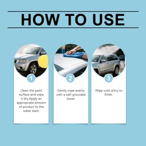 Graphique d'instructions étape par étape pour utiliser efficacement le nettoyant pour voiture.