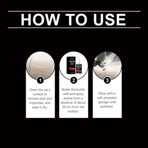 Gráfico de instrucciones detallado que muestra los pasos de aplicación de cera para auto.
