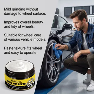 Pasta per riparazione cerchi auto 50g rimuove i graffi, leviga e ripristina la brillantezza.