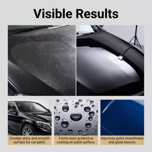 Detalle de nano spray para coche que muestra revestimiento y acabado brillante.