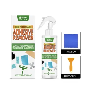 RAYHONG Adhesive Remover Kit, 100ml Glue Cleaner Spray with Towel and Scraper for Car