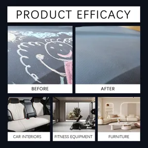Détail du nettoyant multi-usage montrant une forte efficacité pour auto et mobilier.