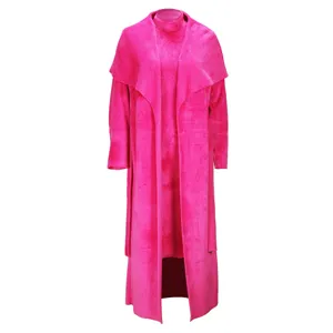 Women winter two piece fleece set long cardigan dress warm elegant casual outfit daily wear