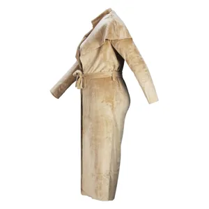Fuzzy long cardigan coat featuring a chic shawl collar and matching belt for cozy winter style.