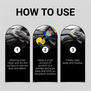 Hikmarion car plastic restorer instruction detail guide for interior dashboard care cleaning.