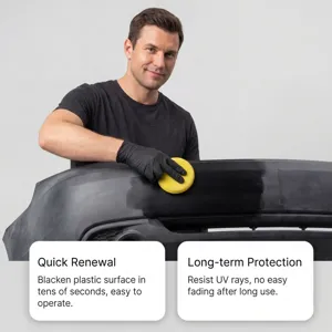 Professional car plastic restorer and trim restoration kit with sponge applicator