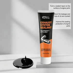 RAYHONG uitlaatsysteem kit, 75g zwarte afdichtingspasta, hittebestendige reparatielijm.