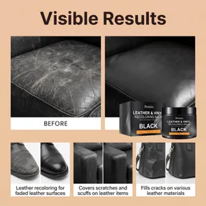 Balsamo colorante pelle nera Brunizo per riparazione graffi divano scarpe borse 50g